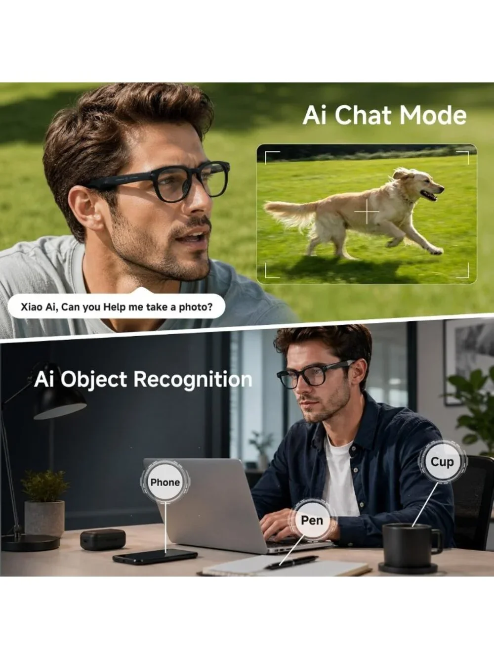 Smart Glasses with 2MP Camera, HD Video, Bluetooth Calls, Voice Assistant
